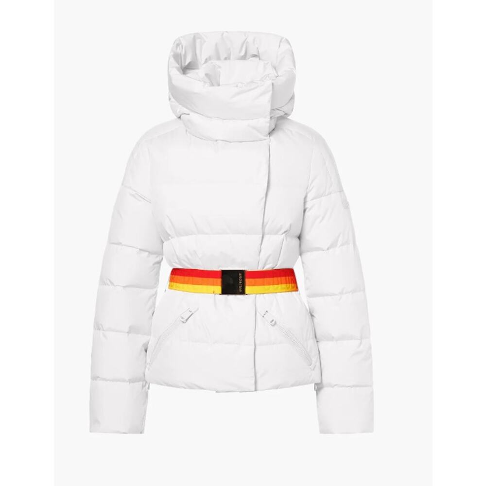 Goldbergh Bufera Quilted Ski Jacket White Hooded Down Puffer Coat Size 10 NWT - Picture 14 of 14